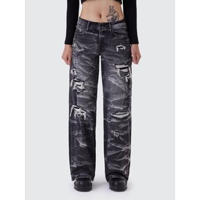 HEAVY LIGHTNING EFFECT JEANS_GAIL BLACK