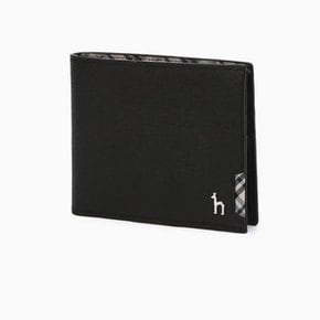 블랙 체크장식 소가죽 반지갑 HJWA5E281BK_s
