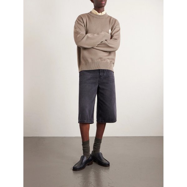 로고 인타르시아 울 코튼 블렌드 스웨터 46376663162982389