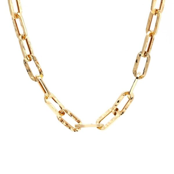 [비앤비골드] 18K 심플 볼드 핸드컷팅 클립체인 목걸이 JNN29525