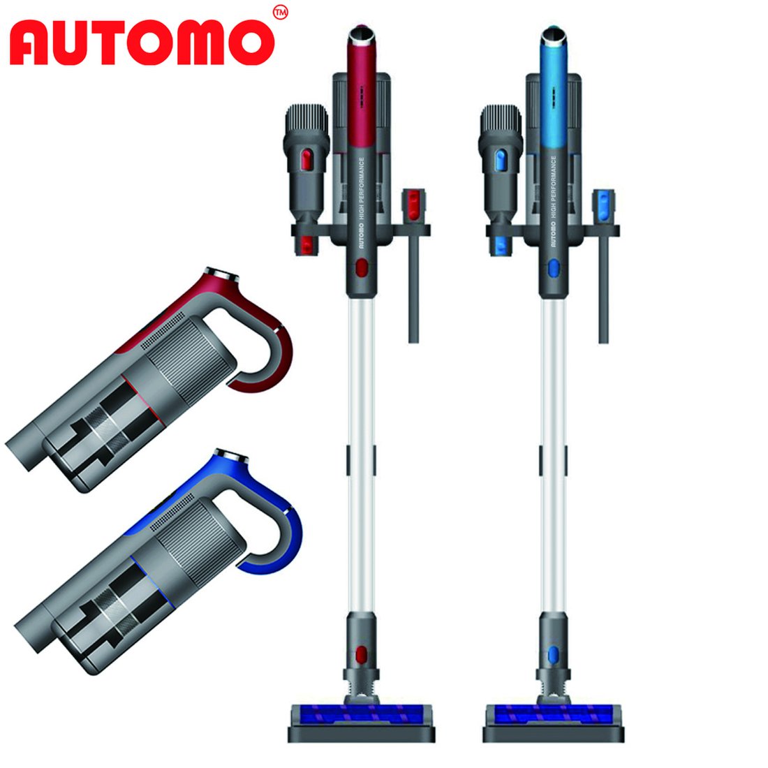 Automo] 오토모 Bldc 슬림 프리미엄 무선 청소기 No A3 (블루/레드), 신세계적 쇼핑포털 Ssg.Com