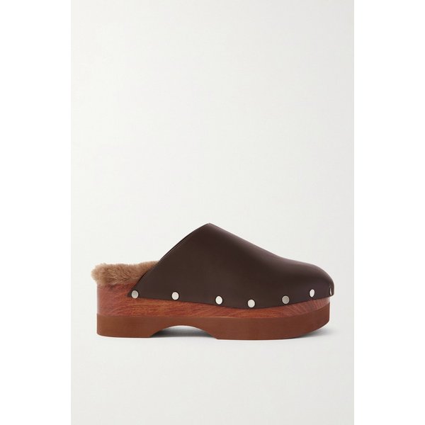 르 몽드 베릴 아그네스 시어링 가죽 클로그 46376663162919424