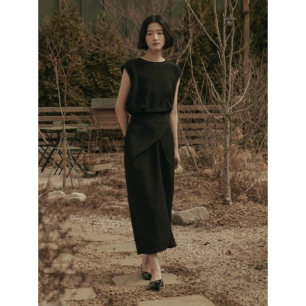 ARIA TWIST STRAP DRESS_BLACK