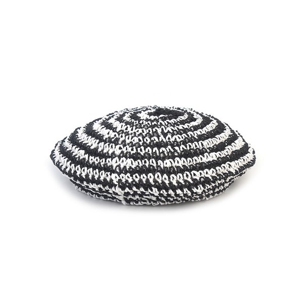 Rattan Summer Black Stripe Beret 베레모