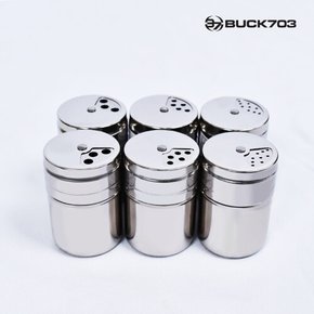 창고대방출 BUCK703 라임 스텐레스 캠핑 양념통6P+가방  조미료통 코펠 캠핑주방용품 밀키트