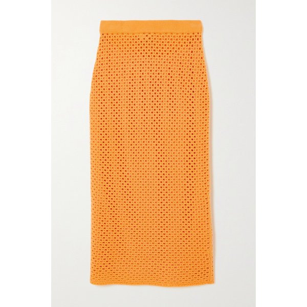 타나 크로셰 울 캐시미어 혼방 미디 스커트 오렌지 1647597302027032