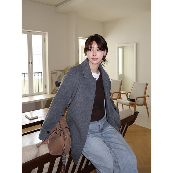 [해유 PICK][단독]Belted Midi Coat  Grey (KE5X30M123)