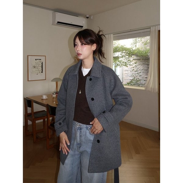 [해유 PICK][단독]Belted Midi Coat  Grey (KE5X30M123)