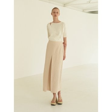 모한 TOR LINEN FRONT TUCK SKIRT_2 COLOR