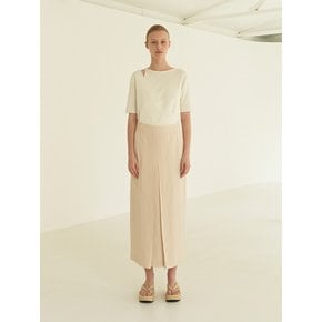 TOR LINEN FRONT TUCK SKIRT_2 COLOR