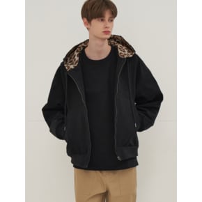 OVERFIT LEOPARD HOOD JACKET_BLACK