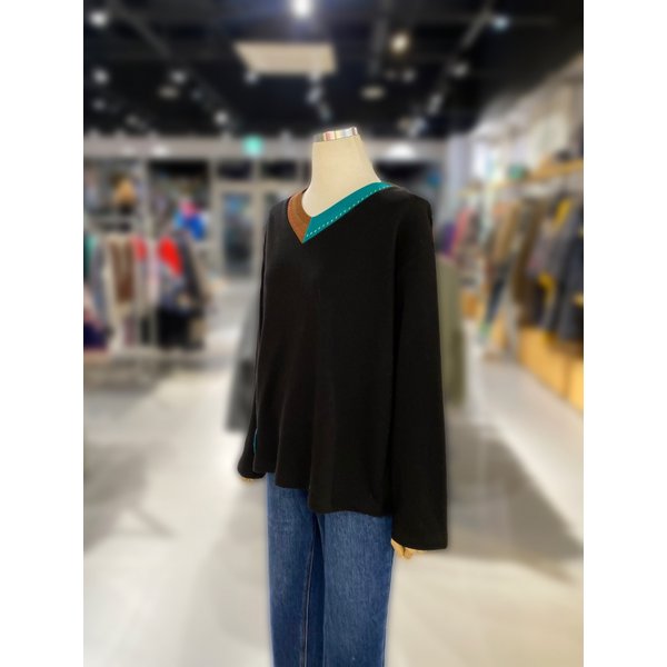 [여주점] 컬러블럭 네크 티셔츠 (BATSA3561)