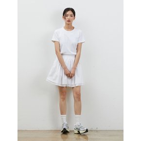 DOUBLE FRILL COTTON MINISKIRT WHITE