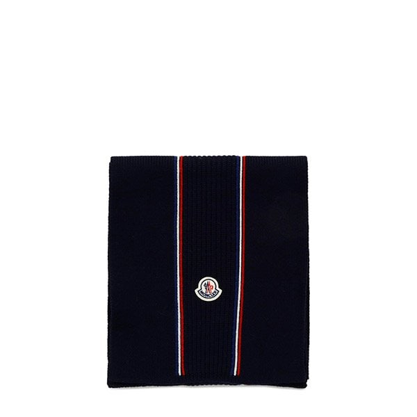 [부산점] 몽클레어 네이비 로고패치 RWB 버진 울 머플러 3C00007 M1131 742
