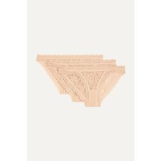 + Net Sustain Signature Set Of Three Stretch-lace Brazilian Briefs 뉴트럴