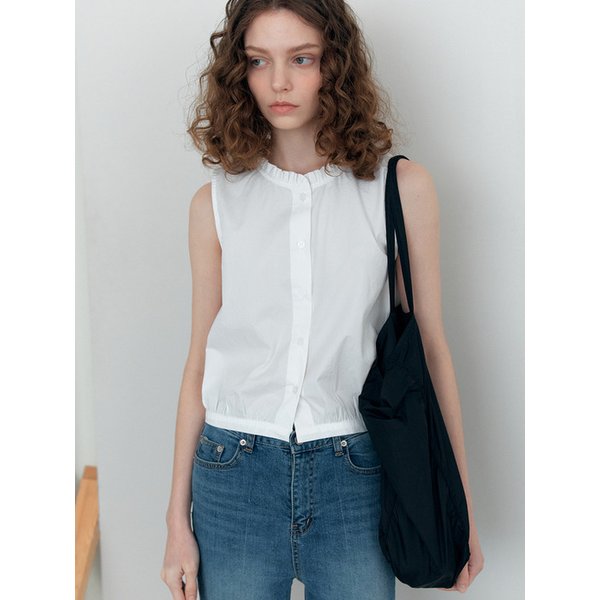 Frill sleeveless blouse_ivory