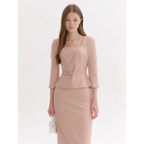 Signature Square-Neck Top(벨트 제공) / Pink Beige(3color)