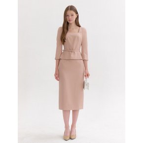 Signature Square-Neck Top(벨트 제공) / Pink Beige(3color)