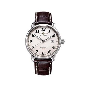  독일 제플린 남성시계 Zeppelin Mens 워치 76565 with Beige Dial and 브라운 레더 스트랩 13655