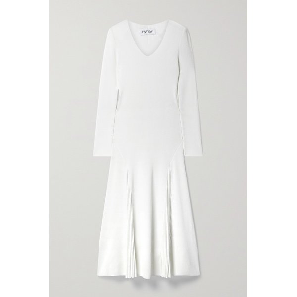 파토우 Maddox Ribbed-knit Midi Dress 에크루 34344356236781699