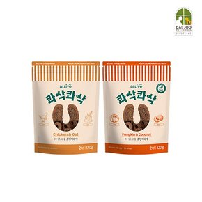 독 콰삭콰삭 치킨&오트 120g + 펌킨&코코넛 120g