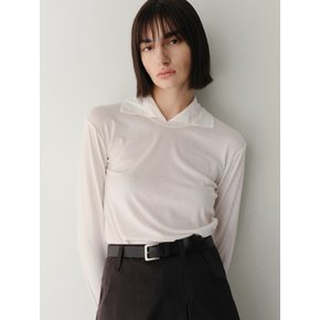 open collar t-shirt_ivory