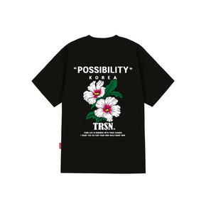 KOREAN FLOWER T-SHIRTS - BLACK