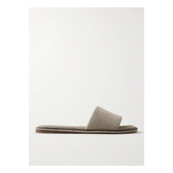 브루넬로쿠치넬리 비즈 장식 스웨이드 슬라이더 토프 1647597332426965