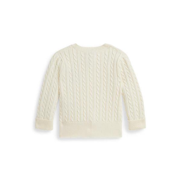 랄프 로렌 베이비 여아 폴로 베어 미니 케이블 코튼 카디건(CWPOSWEF6820217100)