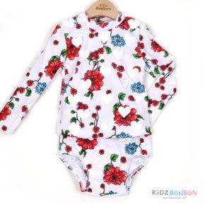 [드라마퀸] 래쉬가드 베이비 셋트 수영복 -플로랄 (DRAMAQUEEN RASH GUARD BABY SET - FLORAL) (최초판매가:139,000원)