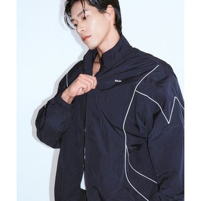 W 파이핑 윈드브레이커 블랙