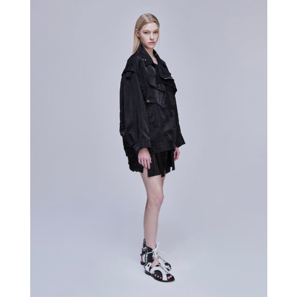 [파주점] [송지오우먼]송지오 컬렉션 레이어드 에비에이터 트렌치 블랙 WH2JP708BK