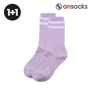 [1+1] 온삭스 더블 스트라이프 양말 LONG+ 라일락_