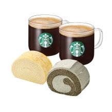  힘내세요 카페 아메리카노T 2잔+부드러운 흑임자 롤+생크림 크레이프 롤