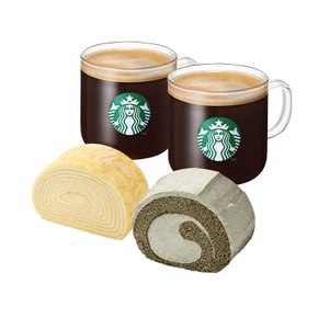 힘내세요 카페 아메리카노T 2잔+부드러운 흑임자 롤+생크림 크레이프 롤