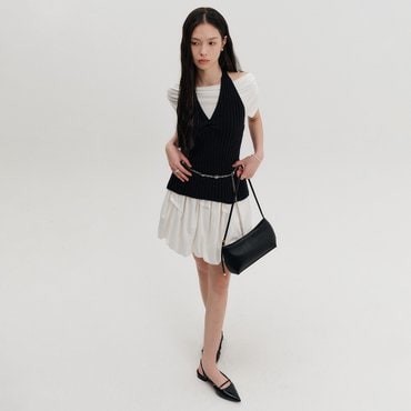 룩캐스트 벨라 홀터넥 니트 탑_블랙 / BELLA HALTER NECK KNIT TOP_BLACK