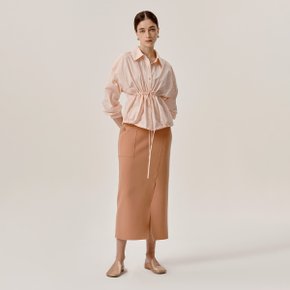 Wrap Slit Skirt_Peach