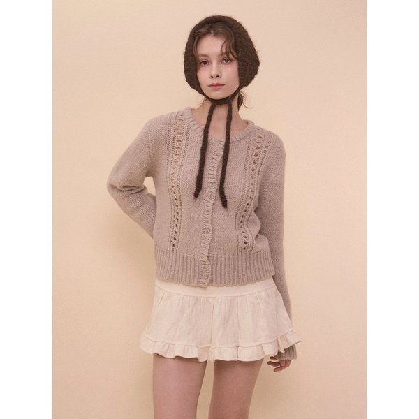 SNOWFLAKE CARDIGAN-CREAM BEIGE