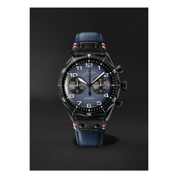 마이스터 파일럿 크로노스코프 리미티드 에디션 오토매틱 스테인리스 스틸 가죽 43.3mm 시계