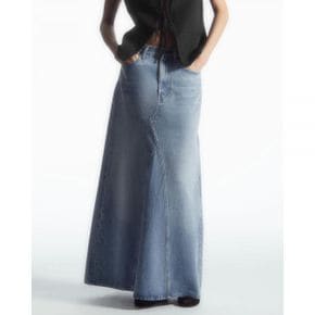 5215273 COS Panelled Denim Maxi Skirt - Blue Dusty Light Judd