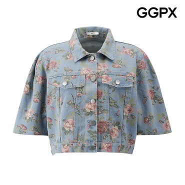 GGPX 로즈 프린트 데님 크롭 자켓 (GP7JK002F)