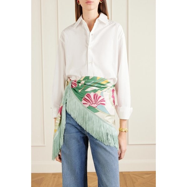 라더블제이 프린지 프린트 실크 트윌 스카프 46376663163024312