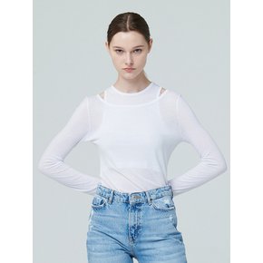 Layered Cut Out T-Shirt - White