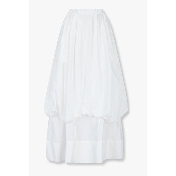 턱트 헴 벌룬 스커트 (화이트) EN15111024000