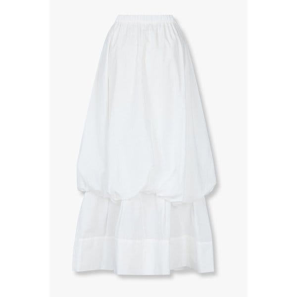 턱트 헴 벌룬 스커트 (화이트) EN15111024000