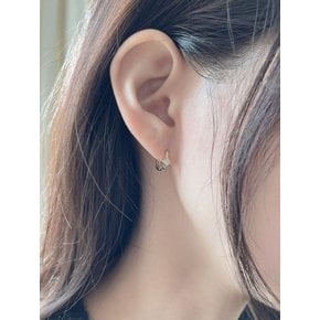 14k rombus cubic one touch earring