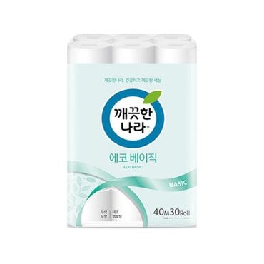  깨끗한나라 2겹 에코 베이직 40m 30롤