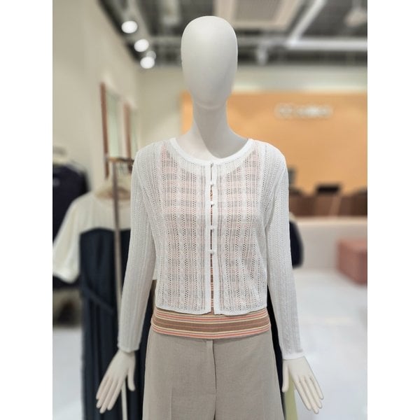 [부산점] [씨씨콜렉트] 라운드넥 펀칭 시스루 니트 가디건 (E252KSL136)