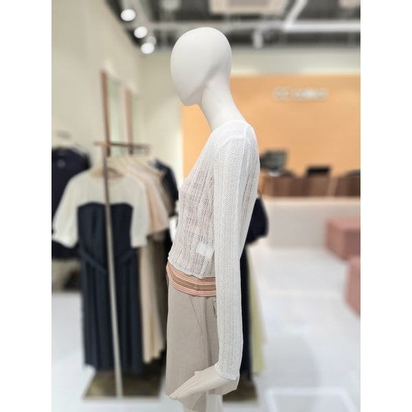 [부산점] [씨씨콜렉트] 라운드넥 펀칭 시스루 니트 가디건 (E252KSL136)