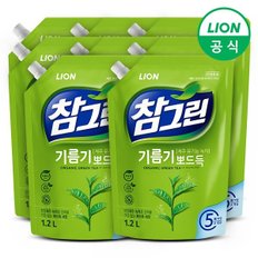 라이온 참그린 녹차 기름기 뽀드득 주방세제 1.2L리필 8개